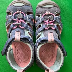 KEEN Youth Seacamp II CNX Sandal - flintstone and ocean wave